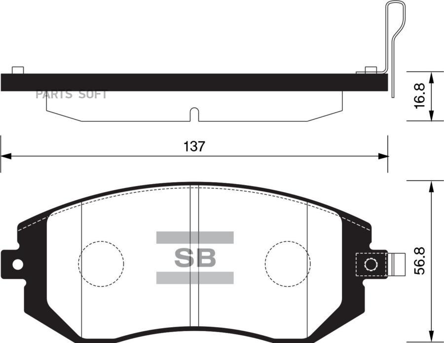 

Колодки дисковые передние \ Subaru Legacy 2.0i/2.5i 98-03/Impreza 2.0i/T WRX 01-03 SP1367, SP1367