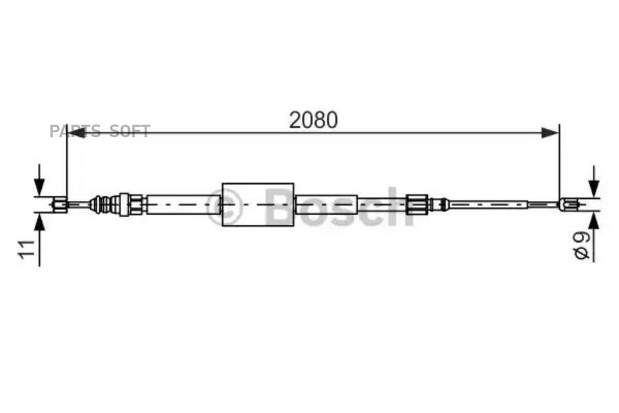 

BOSCH Трос ручного тормоза BOSCH 1987477787