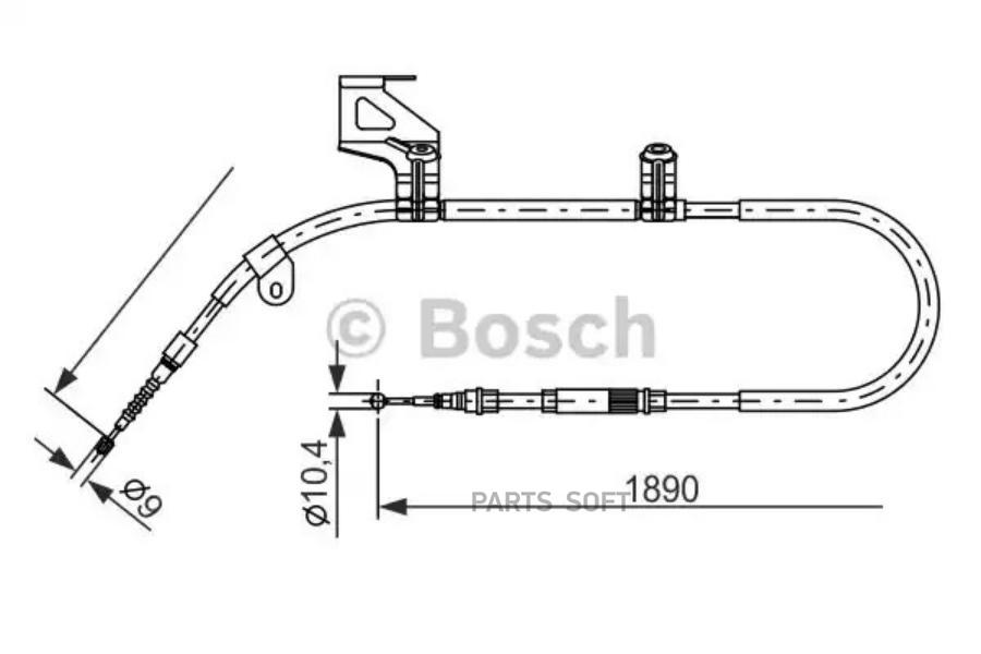 

BOSCH Трос ручного тормоза BOSCH 1987477803