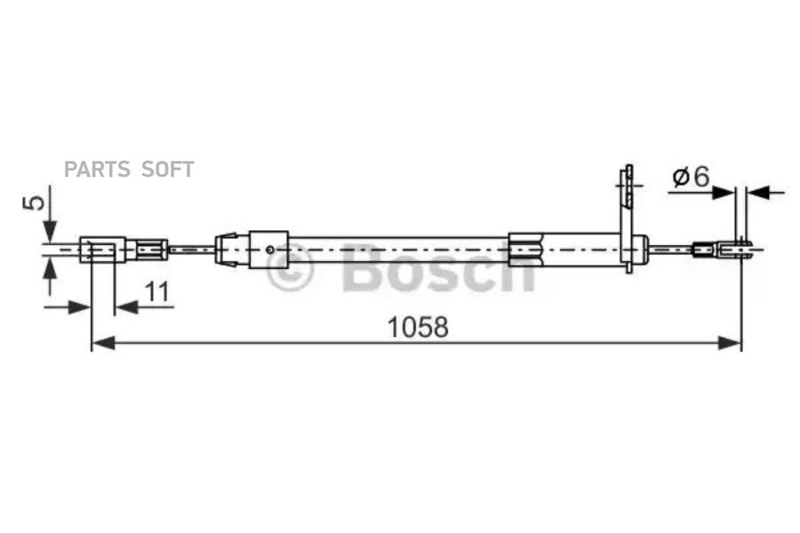 

BOSCH Трос ручного тормоза BOSCH 1987477849