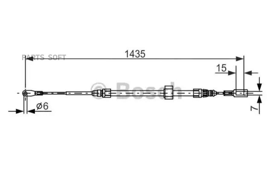 

BOSCH Трос ручного тормоза BOSCH 1987477853