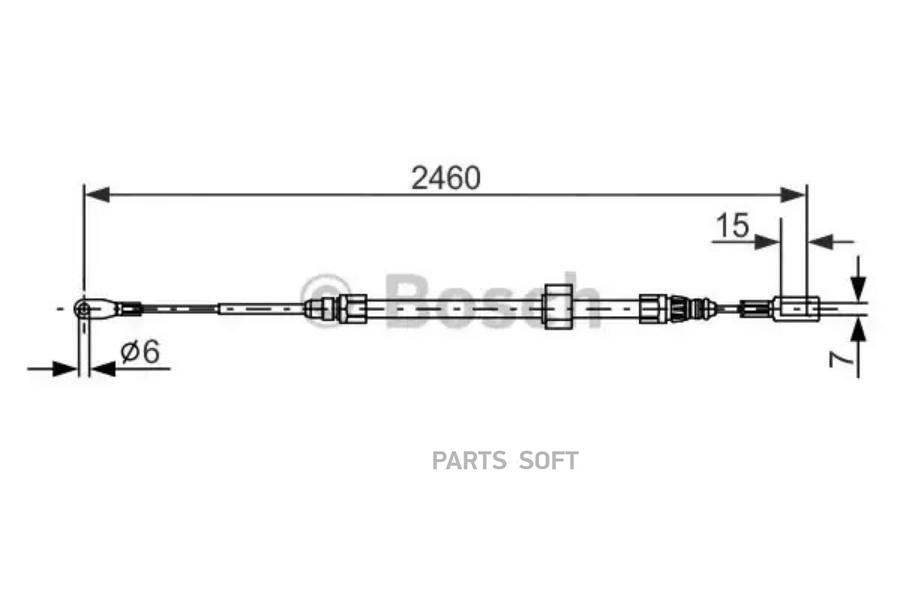 

BOSCH Трос ручного тормоза BOSCH 1987477855