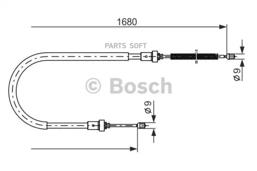 

BOSCH Трос ручного тормоза BOSCH 1987477955