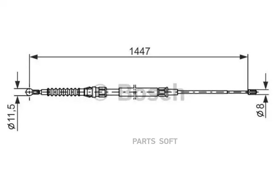 BOSCH Трос ручного тормоза BOSCH 1987477958