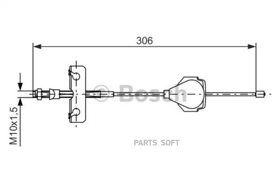 

BOSCH Трос ручного тормоза BOSCH 1987477990