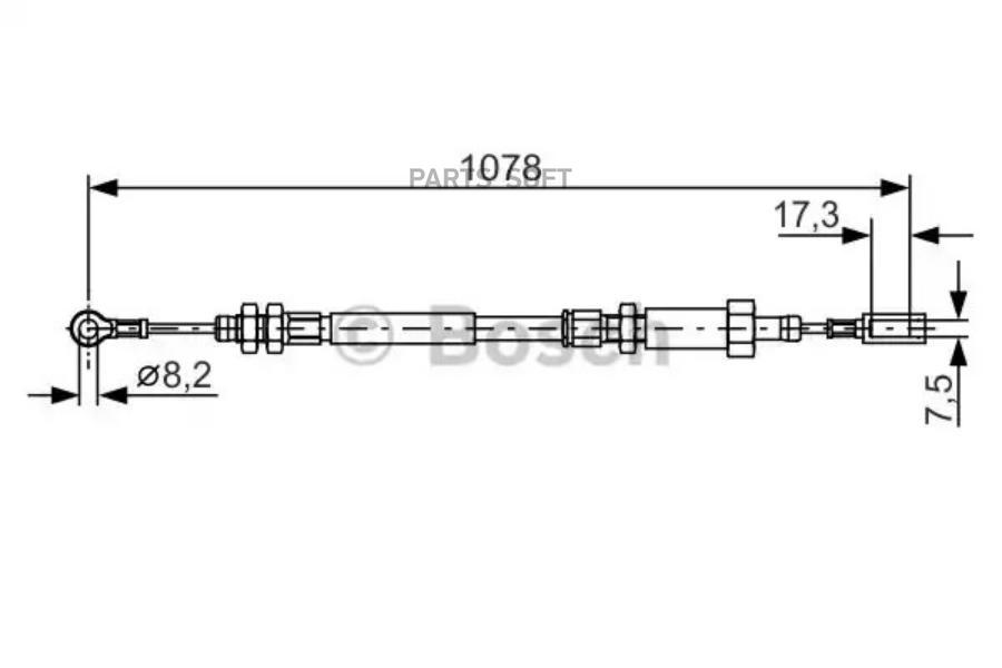 

BOSCH Трос ручного тормоза BOSCH 1987482002