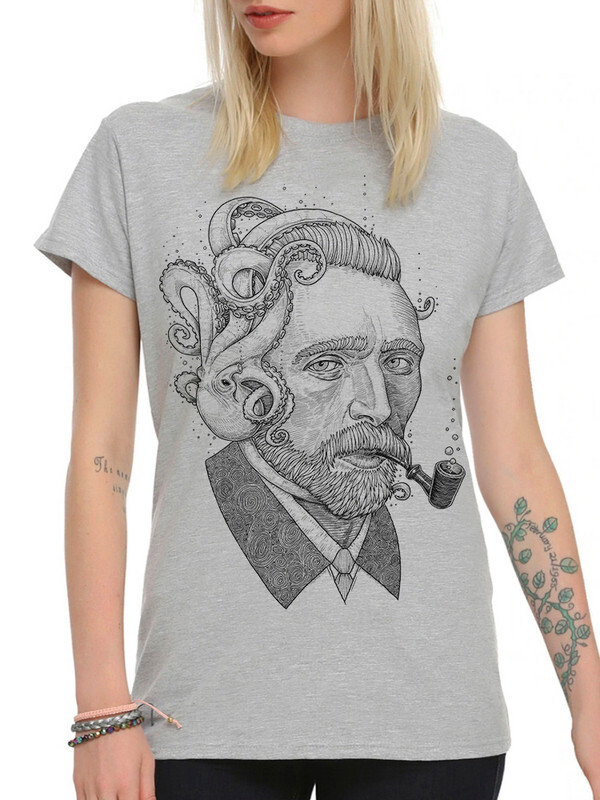 

Футболка женская Dream Shirts Ван Гог и Осьминог серая XL, Серый, Ван Гог и Осьминог