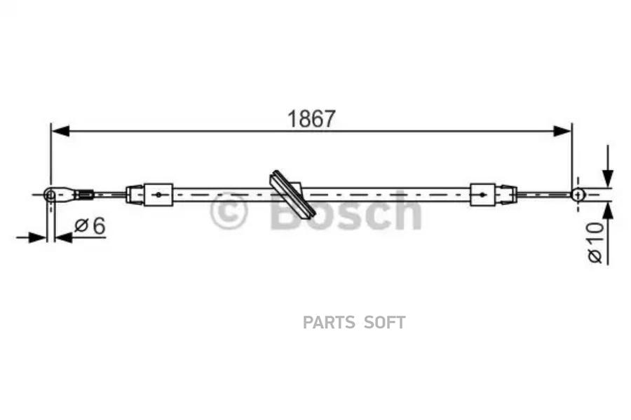 

BOSCH Трос ручного тормоза BOSCH 1987482028