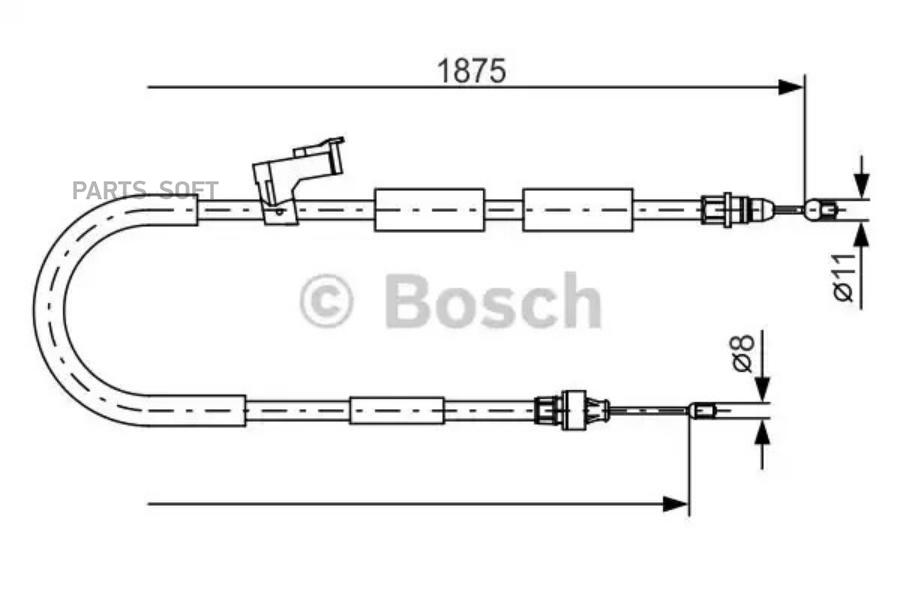 

BOSCH Трос ручного тормоза BOSCH 1987482057