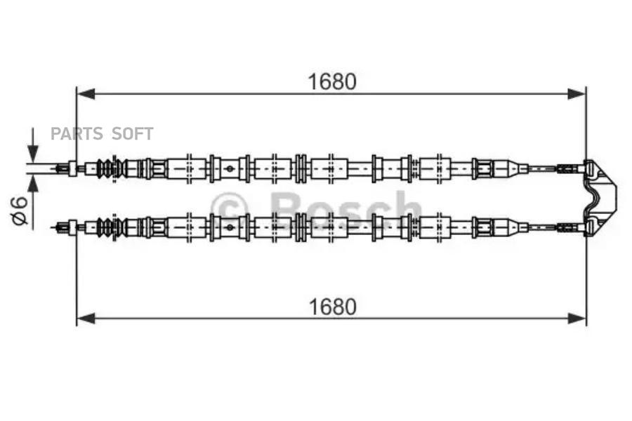 BOSCH Трос ручного тормоза BOSCH 1987482107