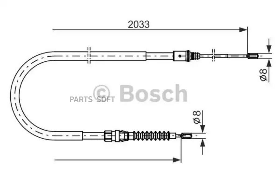 

BOSCH Трос ручного тормоза BOSCH 1987482190