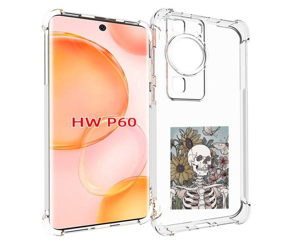 

Чехол MyPads скелетик с подсолнухами для Huawei P60, Tocco