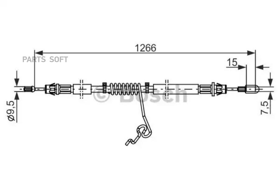 

BOSCH Трос ручного тормоза BOSCH 1987482281