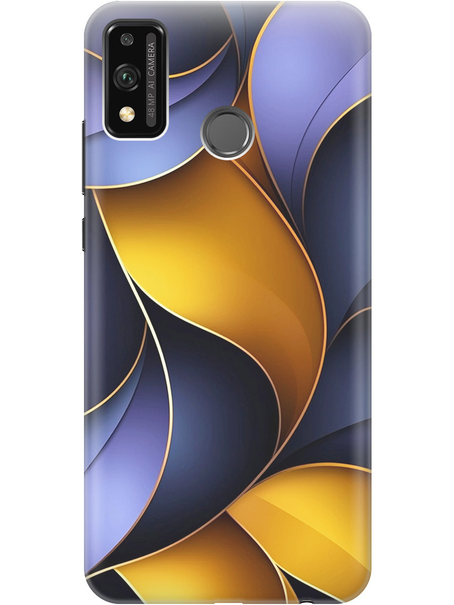 

Силиконовый чехол на Honor 9X Lite с принтом "Желто-сиреневые изгибы", Прозрачный;желтый;фиолетовый, 723565431