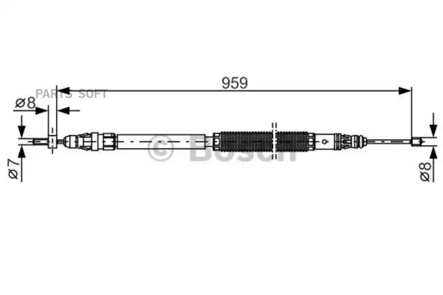 

BOSCH Трос стояночного тормоза BOSCH 1987482001