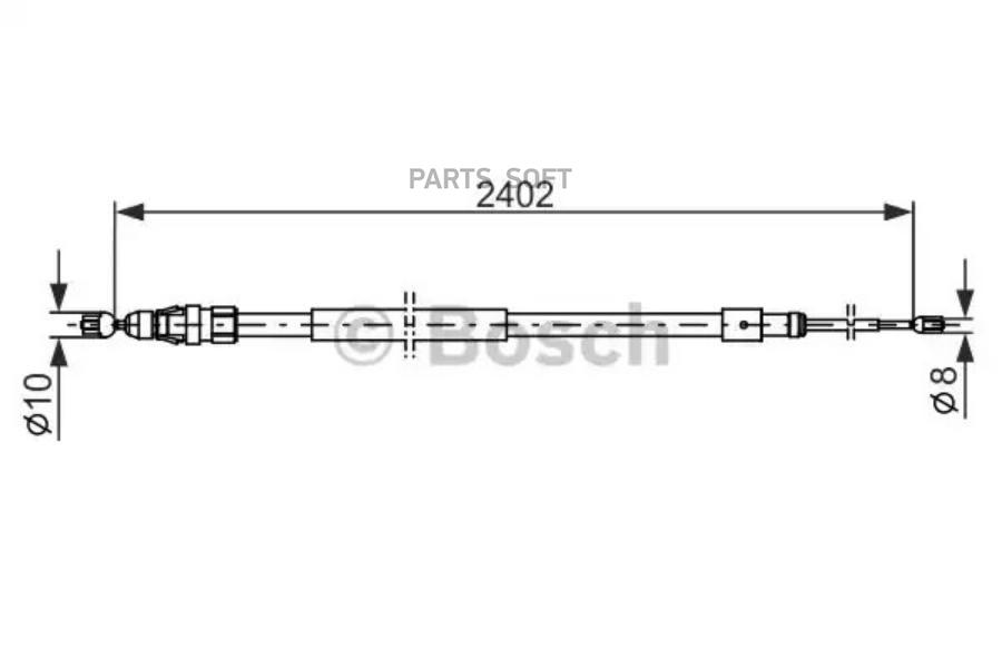 

BOSCH Трос стояночного тормоза BOSCH 1987482276