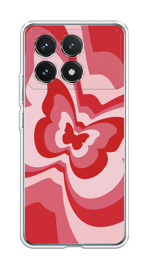 

Чехол на Xiaomi Redmi K70 Pro 5G/K70 5G "Бабочка в стиле хиппи", Красный;розовый, 320850-1