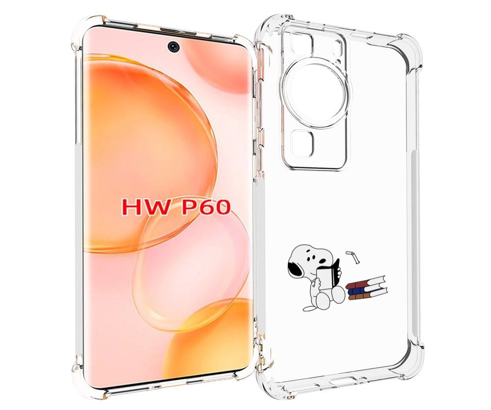Чехол MyPads собака-с-книжками для Huawei P60