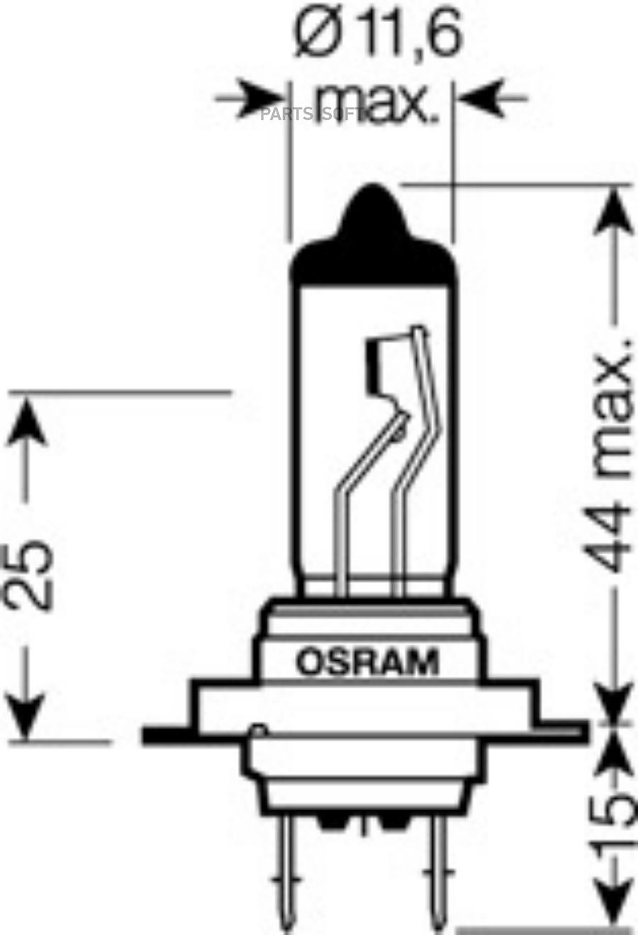 

OSRAM Лампа H7 12V 55W ALLSEASON +30% PX26d, карт.1 шт. OSRAM 64210ALL