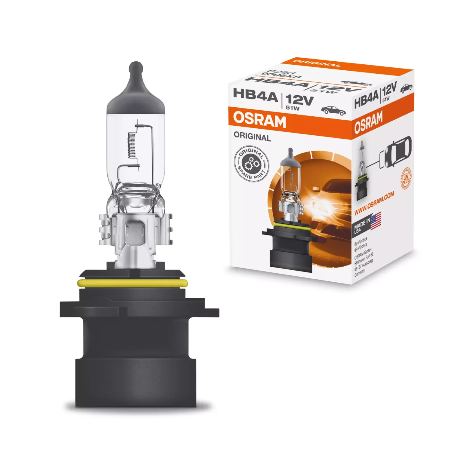 Автомобильная лампа OSRAM 9006XS HB4A 12V 51W ORIGINAL LINE P20d 1шт 100046527730