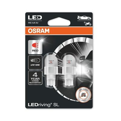 

OSRAM Лампа LED W16W Red 12 1.4W12VW2.1X9.5D BLI2 блистер 2 шт. OSRAM 921DRP-02B