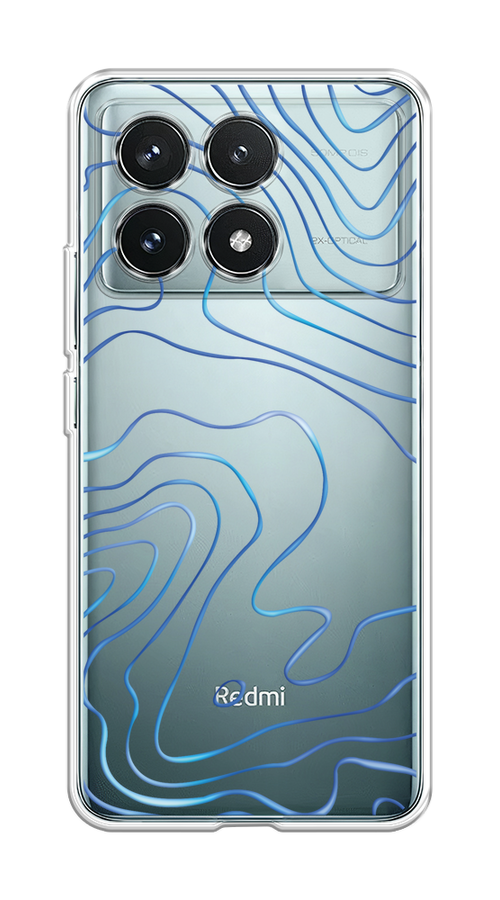 

Чехол на Xiaomi Redmi K70 Pro 5G/K70 5G "Blue lines", Прозрачный;синий, 320850-1