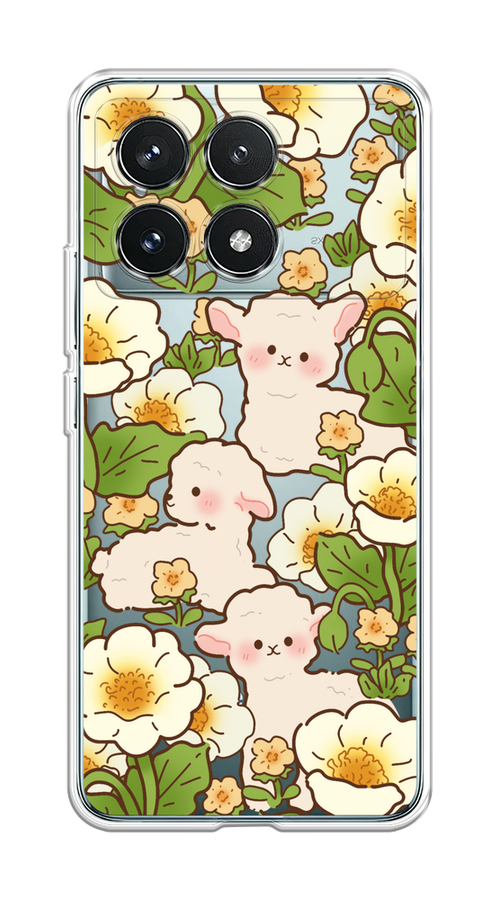 

Чехол на Xiaomi Redmi K70 Pro 5G/K70 5G "Овечки в цветах", Зеленый;бежевый, 320850-1