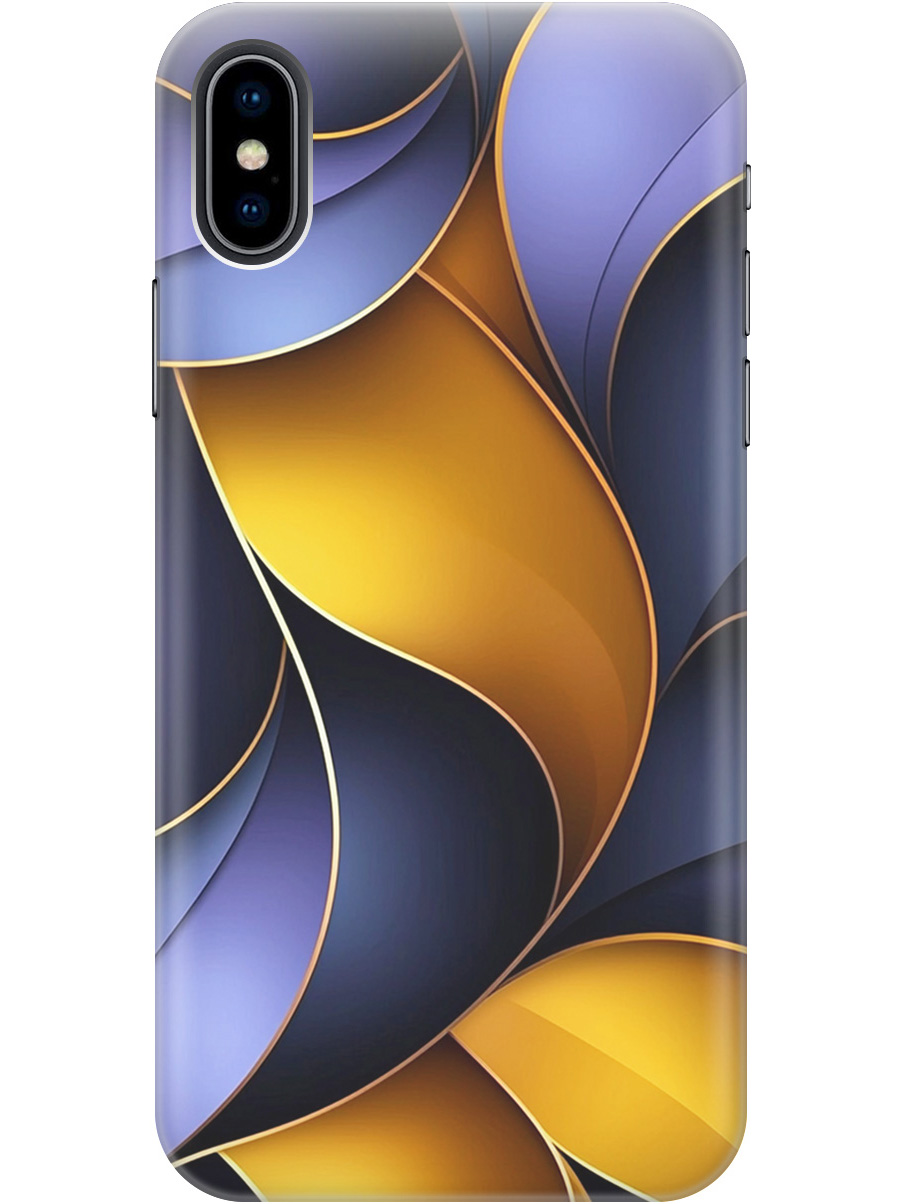 

Силиконовый чехол на Apple iPhone Xs / X с принтом "Желто-сиреневые изгибы", Прозрачный;желтый;фиолетовый, 715365431