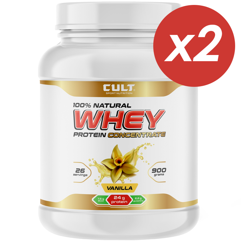 

Cult 100% Whey Protein 75 (ваниль) - 1800 грамм (2 шт по 900 г)