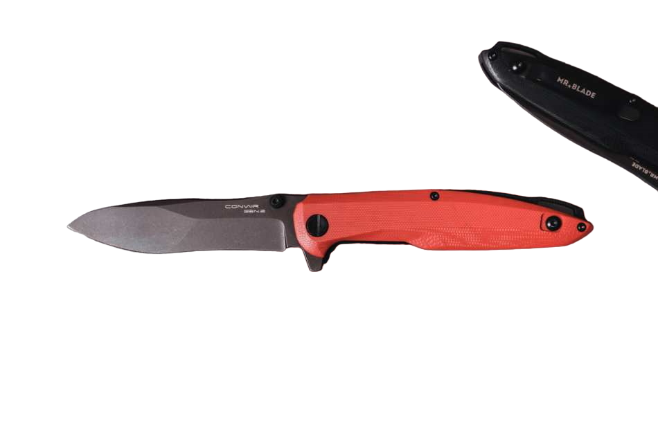 Складной нож Mr.Blade Convair Gen.2, D2, Black Stonewash, G10 Red