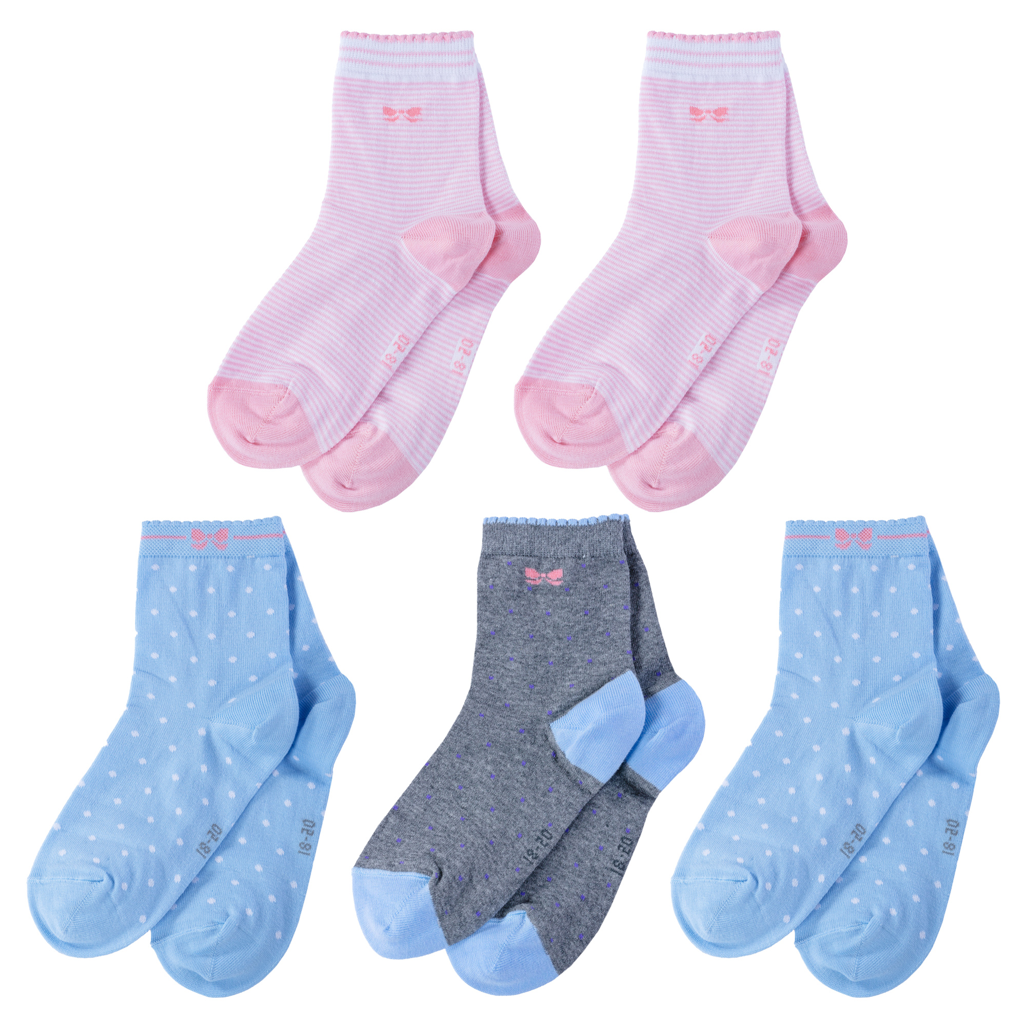 Носки детские LorenzLine 5-Л105, розовый; голубой; серый, 12-14