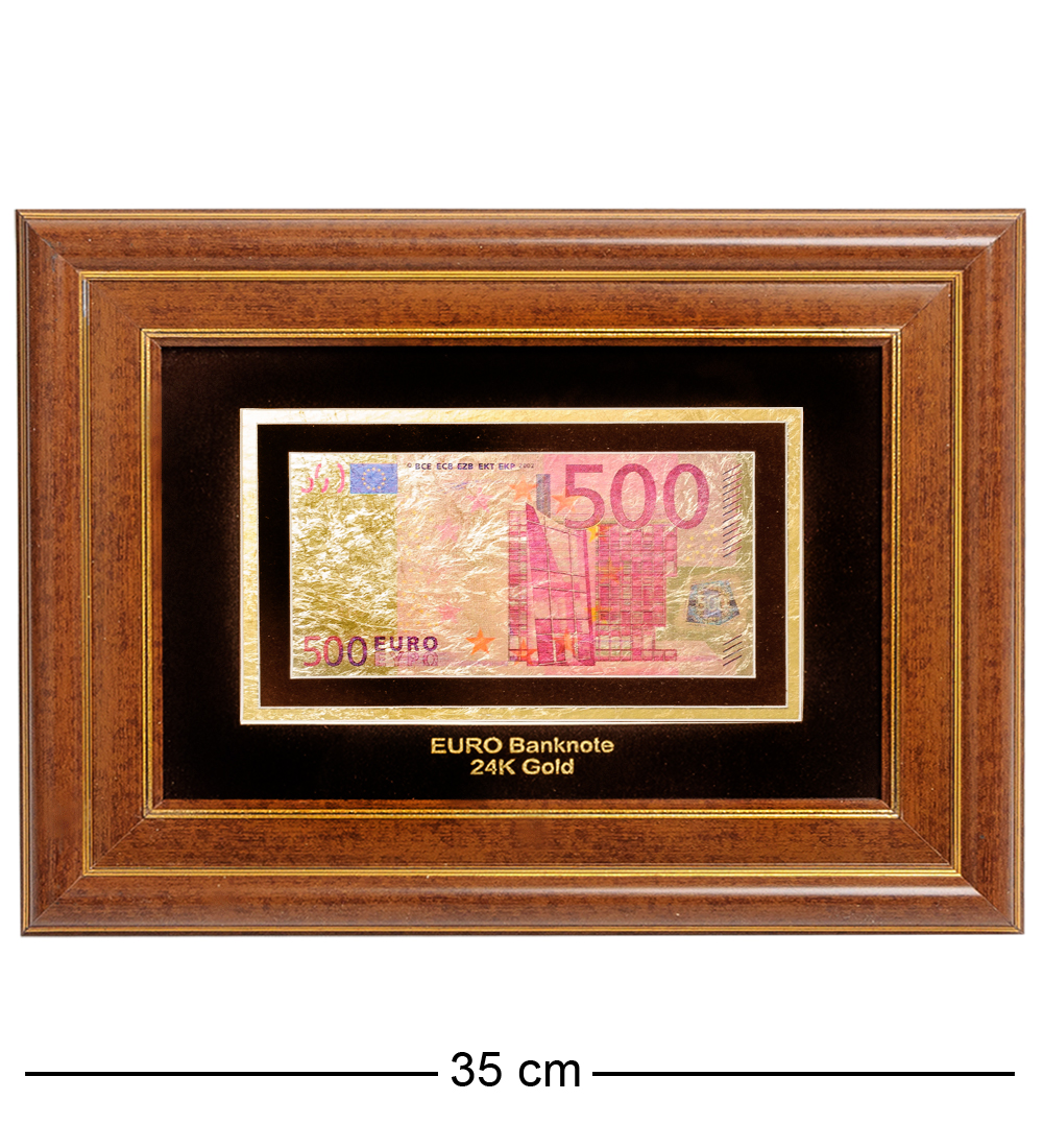 фото Панно "банкнота 500 eur (евро) евросоюз" hb-002 gold leaf