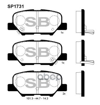 

Колодки дисковые задние \ Mazda 6, Mitsubishi Outlander 2.0/2.4i 12> HI-Q SP1731, SP1731