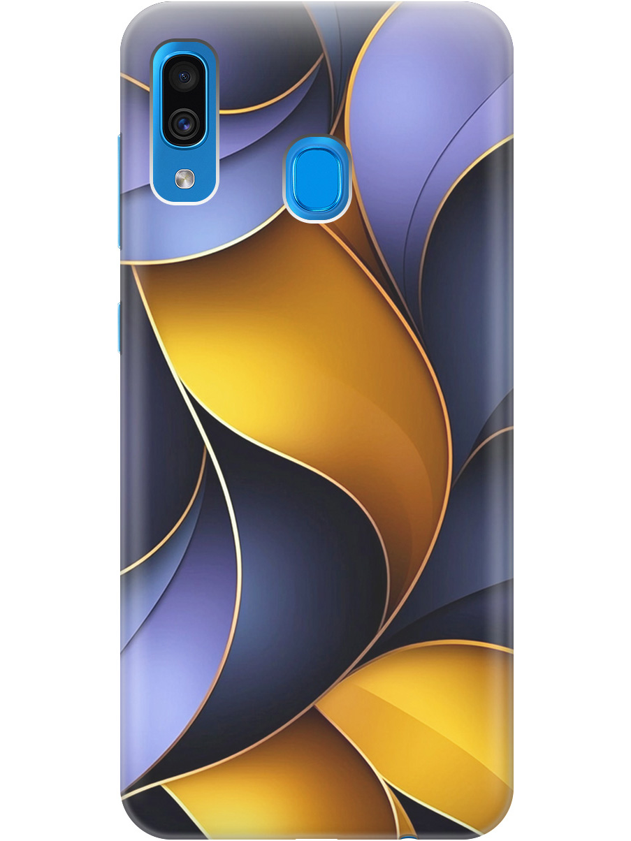

Силиконовый чехол на Samsung Galaxy A20 / A30 с принтом "Желто-сиреневые изгибы", Прозрачный;желтый;фиолетовый, 720772131