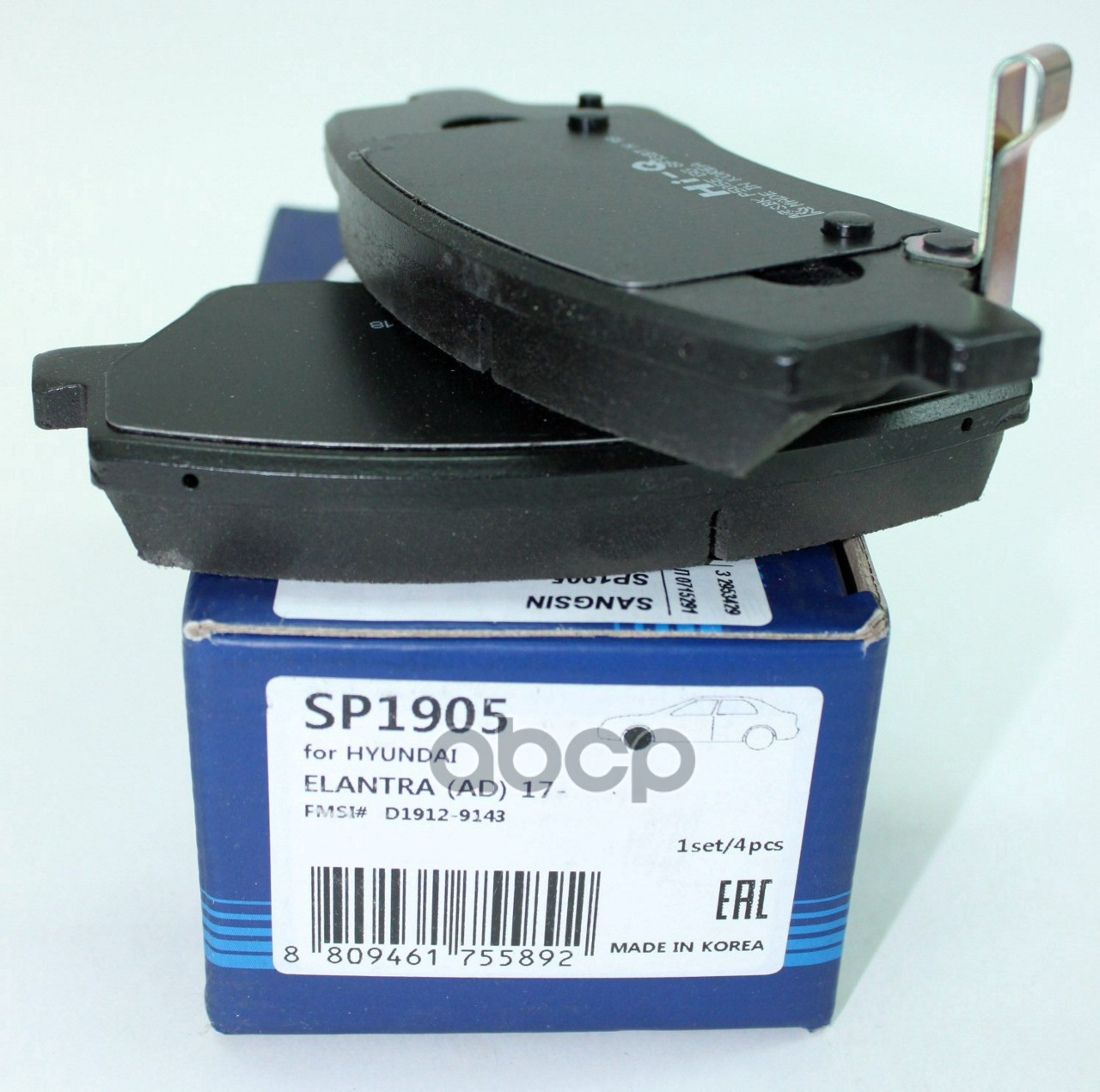 

Колодки дисковые п. \ Hyundai Elantra AD/Avante AD 1.6/2.0/1.6D 15> HI-Q SP1905, SP1905