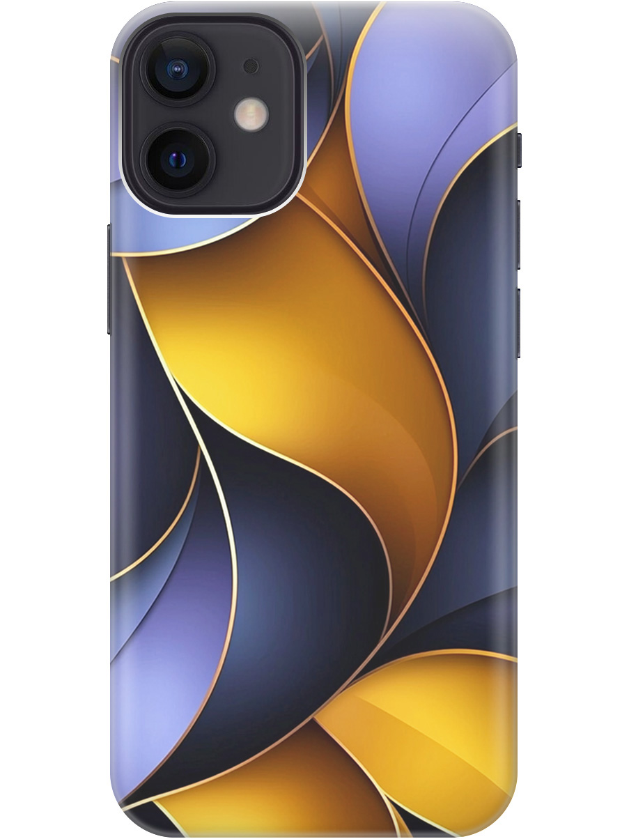 

Силиконовый чехол на Apple iPhone 12 Mini с принтом "Желто-сиреневые изгибы", Прозрачный;желтый;фиолетовый, 723374031