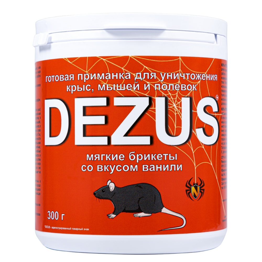 Dezus (Дезус) приманка от грызунов, крыс и мышей (мягкие брикеты) (ваниль), 300 г