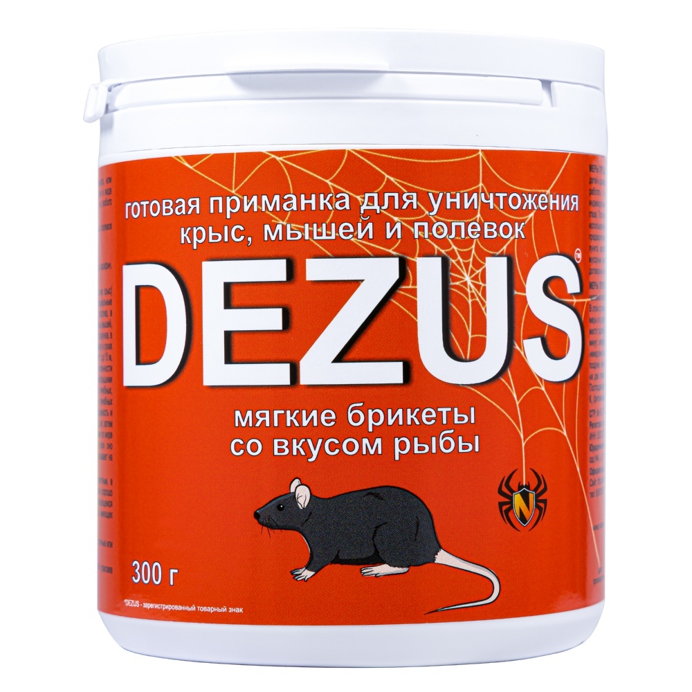 Dezus (Дезус) приманка от грызунов, крыс и мышей (мягкие брикеты) (рыба), 300 г