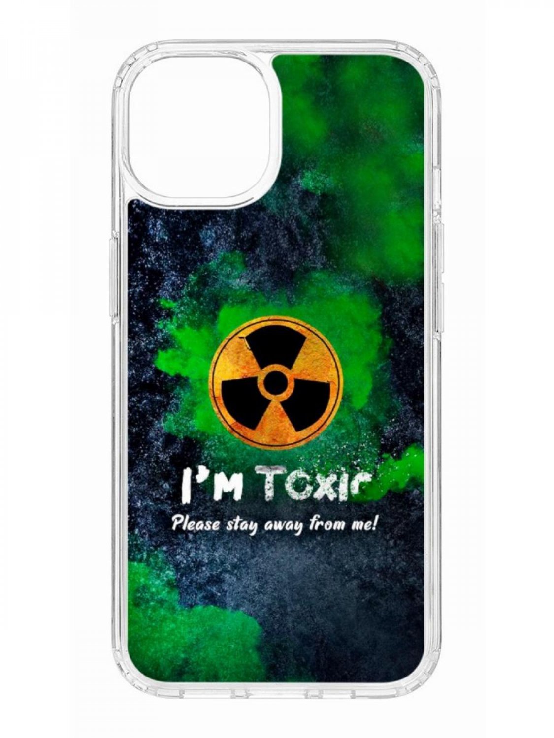 фото Противоударный чехол для apple iphone 13 кruче print toxic прозрачный с рисунком