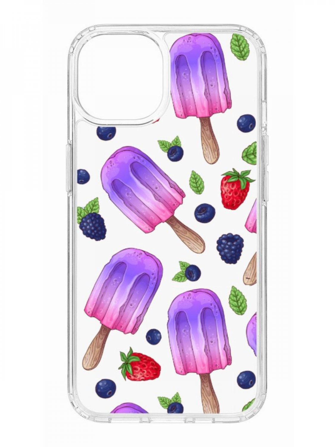 фото Противоударный чехол для apple iphone 13 кruче print ice cream прозрачный с рисунком