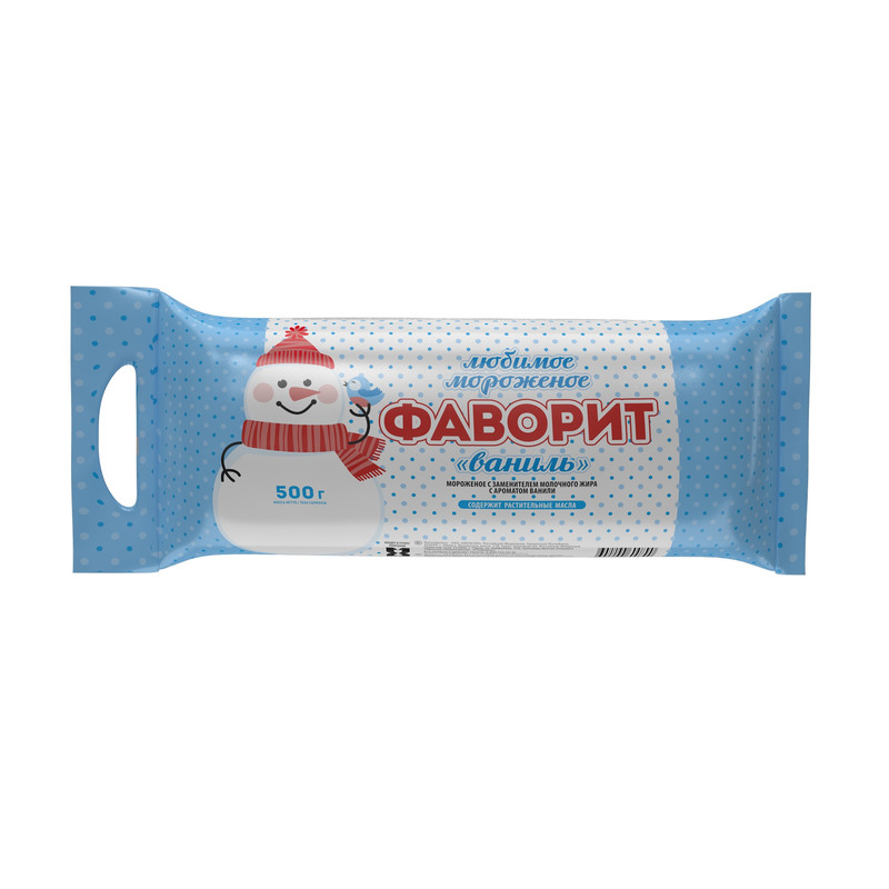 

Мороженое Фаворит с заменителем молочного жира, ваниль, 10%, 500 г