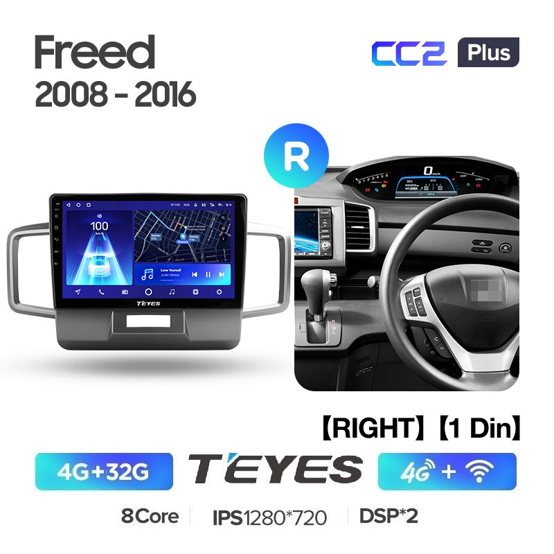 Магнитола Teyes CC2 plus 4/32Гб Honda Freed 2008 - 2016 ANDROID ядер