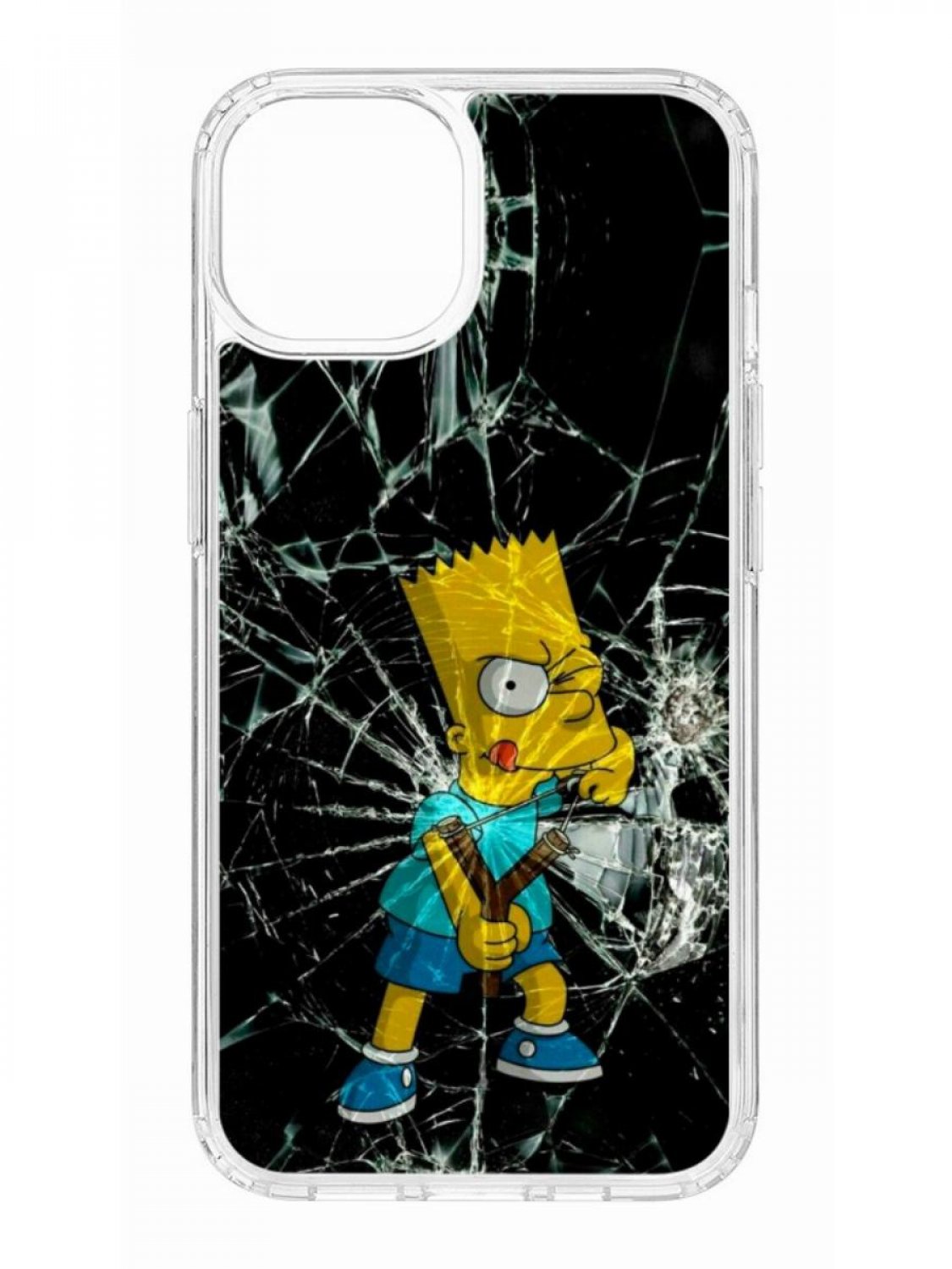 Противоударный чехол для Apple iPhone 13 КRUЧЕ Print Барт Симпсон прозрачный с рисунком