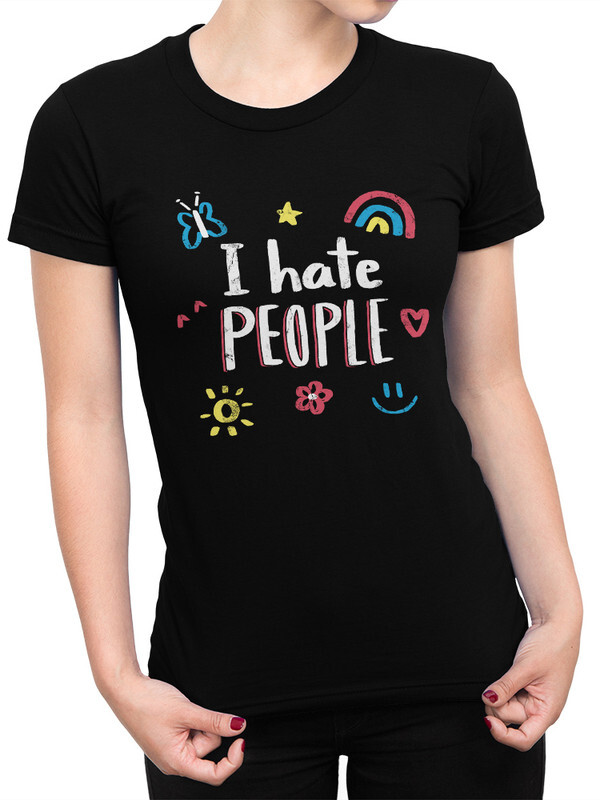 фото Футболка женская dream shirts i hate people черная 3xl