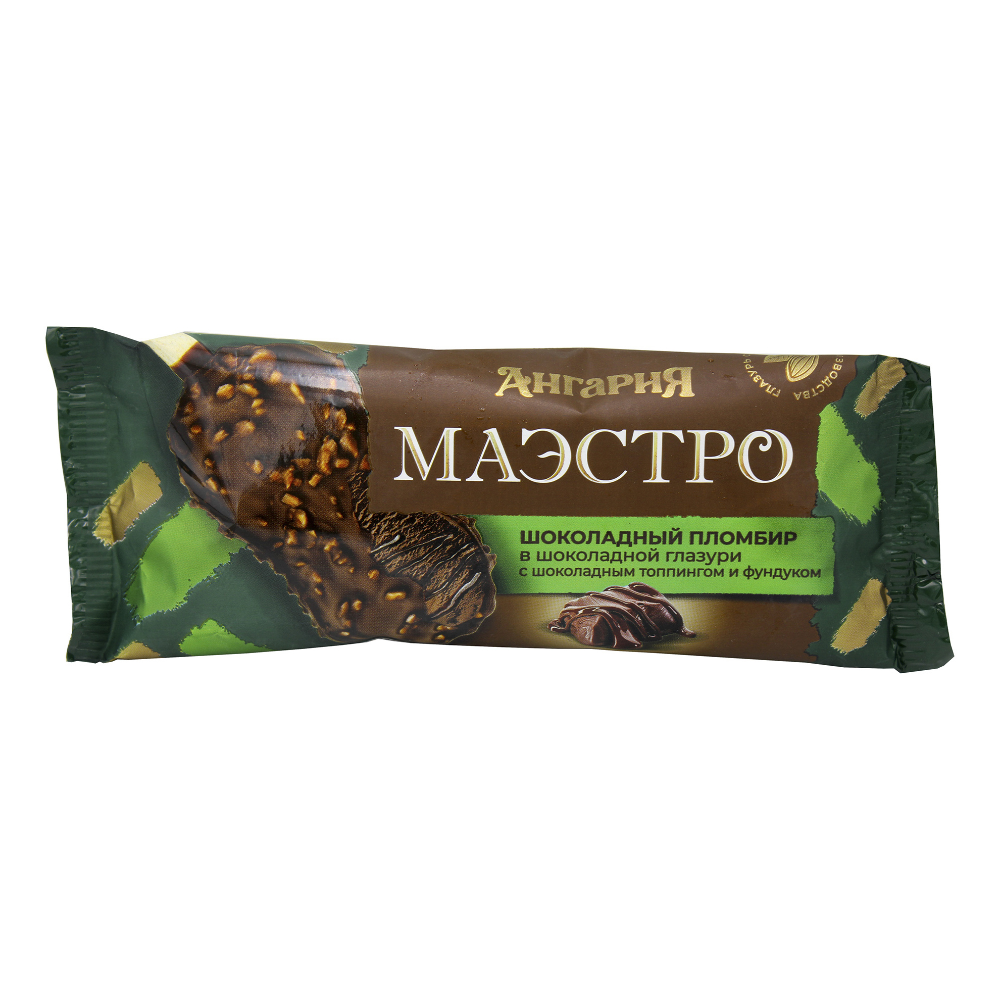 

Мороженое пломбир Ангария Маэстро шоколадное с фундуком СЗМЖ 80 г
