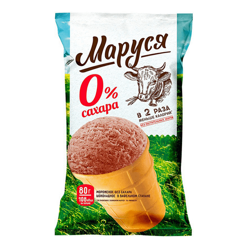 Мороженое пломбир Маруся шоколадное БЗМЖ 80 г