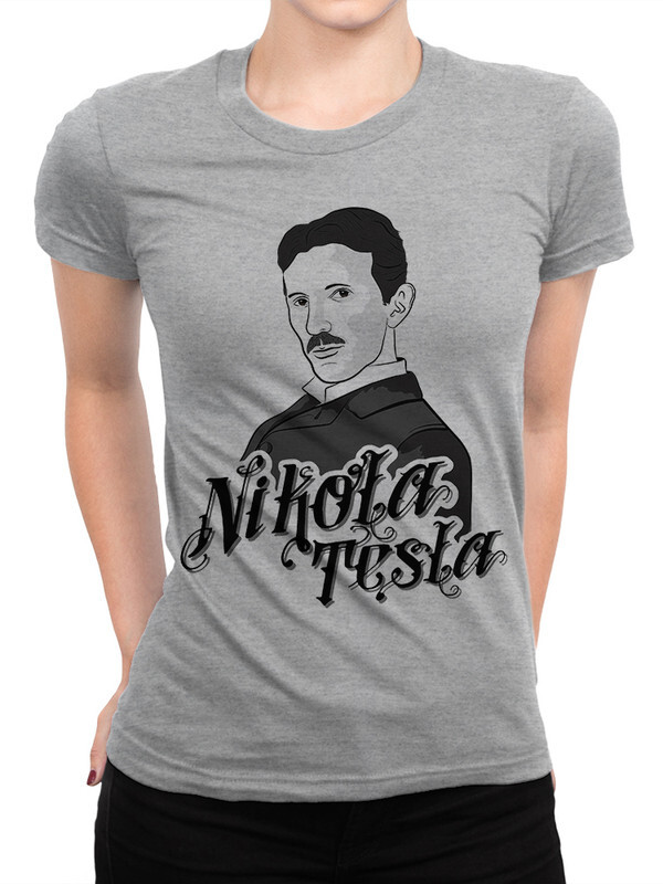 

Футболка женская Dream Shirts Никола Тесла серая 2XL, Никола Тесла