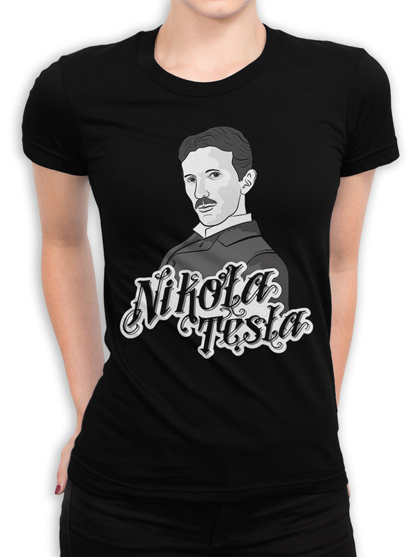 

Футболка женская Dream Shirts Никола Тесла черная L, Никола Тесла