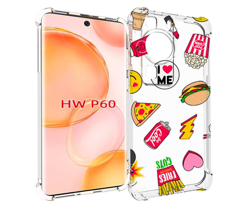 Чехол MyPads фаст-фуд для Huawei P60