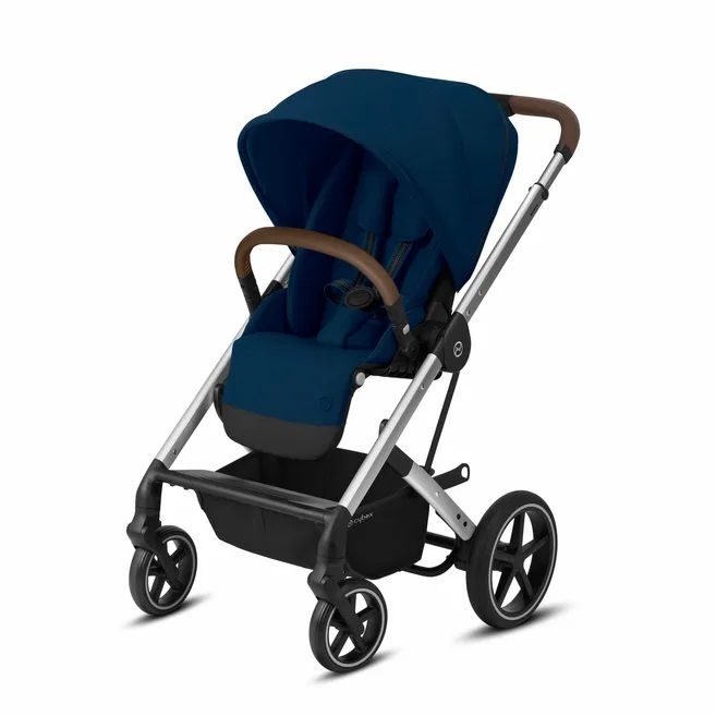 фото Коляска прогулочная cybex balios s lux slv navy blue с дождевиком